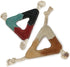 Triangle Shape Natural Suede Leather Chew Toy for Medium to Large Dogs, Pack of 2