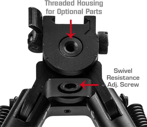 Scout-pod Tactical Pro Bipod, 7.3" to 9" Height Adjustable with Double Swivel and QD Mounting Deck, SP-SL07