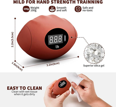 Hand Grip Strengthener, Rechargeable Digital Grip Trainer up to 220.4 Lbs (100kg) for Strength Training & Stress Relief
