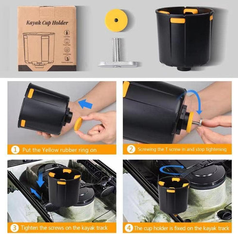 Multi-Functional Kayak Accessories: Cup Holder, Drink Holder, Phone Holder, Fishing Tool Storage, Track Mount Install