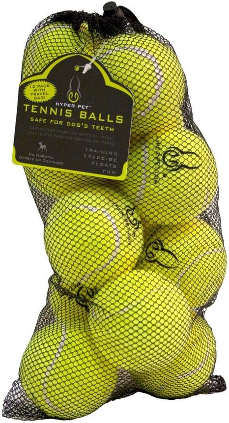 Hyper Pet Tennis Balls for Dogs, 12 Pack 2.5" for Fetch and Exercise, Great for Small Breeds