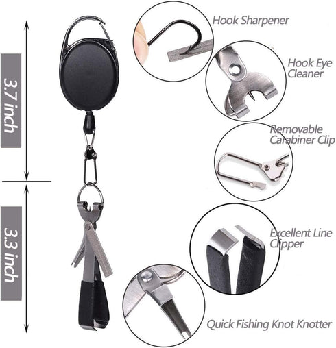 Fishing Quick Knot Tying Tool, 3 Sets Stainless Steel 4 in 1 Tool with Knotter, Clippers, Sharpener, and Zinger
