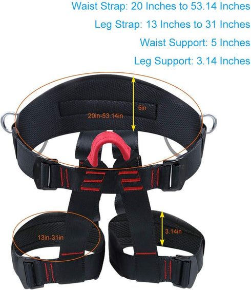 X XBEN Professional Rock Climbing Harness, Red Work Safety Belt