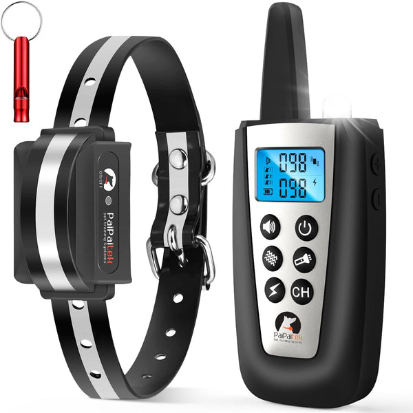 PaiPaitek Bark Collar with Remote, Automatic Training Combo, Beep, Vibration, Shock, Up to 3300ft Range for Dogs