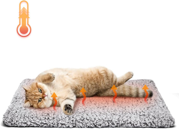 Nobleza Self Heating Cat Bed - Super Soft Thermal Dog Crate Bed Mat for Sleeping - Washable Anti-Slip Self Warming Pet