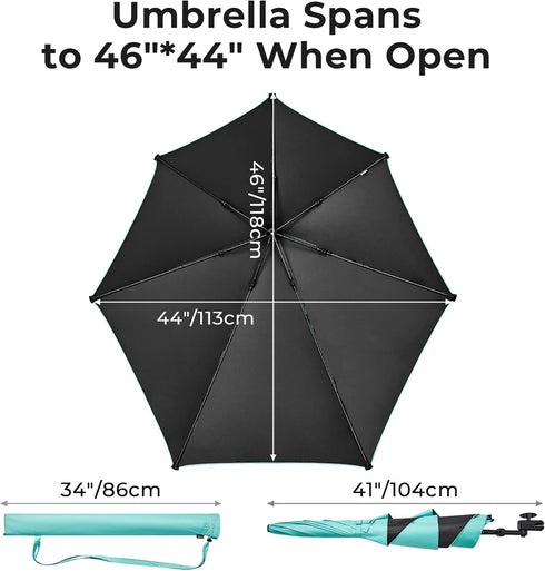G4Free XL Adjustable Beach Umbrella with Universal Clamp for Chair, Stroller, Golf Cart, Wheelchair, Patio, Bleacher,