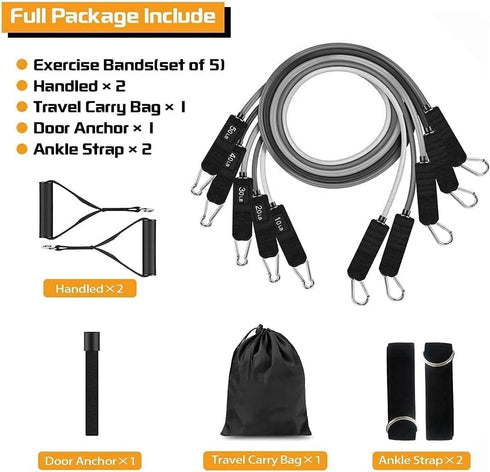 VEICK Resistance Bands for Working Out, Exercise Bands with Handles for Men and Women, Fitness Weights
