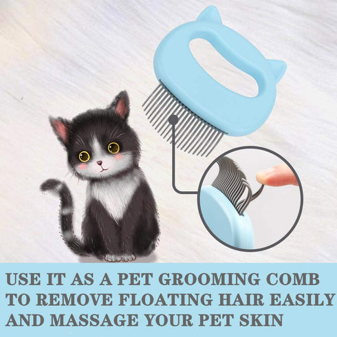 Gentle Cat Grooming Comb Massager - Soft Tools for Pet Hair Removal, Nail Clipper, Deshedding, and Trimming