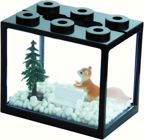 Small Sea Monkey Tank, Stackable Mini Betta Fish Tank Kit with Gravel and Moss Ball