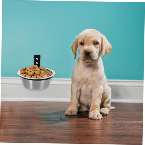Stainless Steel Hanging Dog Bowls, Wall-Mounted Food Dispenser, Collapsible Dog Bowl Set
