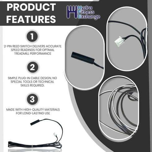 2 Hydra Fitness Exchange Treadmill Speed Sensor Pin Reed Switch Cable - Compatible with Schwin LifeSpan Sole Spirit