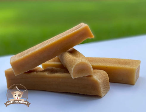 Authentic Himalayan Natural Dog Cheese Chew, Pack of 4 Large & XLarge Chews, Premium Organic Yak Chew for Indoor and