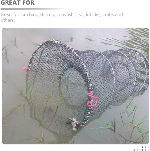 30cm 60cm BESPORTBLE Foldable Crawfish and Crab Trap Net Diameter X Length Portable Shrimp Fishing Cast Net for Blue