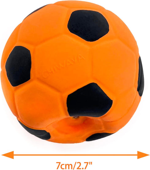 CHIWAVA 3PCS 2.7'' Squeak Latex Dog Toy, Football Chew Fetch Ball for Medium Dogs, Interactive Play