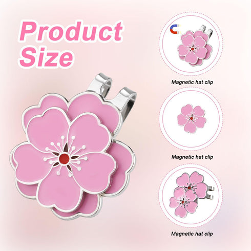 Magnetic Golf Ball Marker with Hat Clip, Flower Shape Set Accessories for Golf Bag, Hat for Men and Women