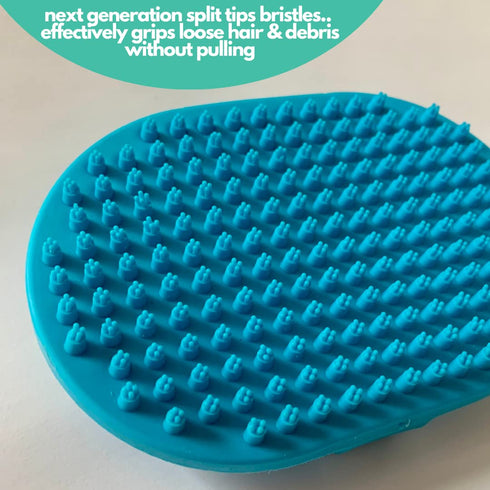 Mighty Mutt Dog Bath Brush - Massage Rubber Soft Bristle Brush for Easy Grooming - Wet or Dry Shampoo Brush - 1 pc