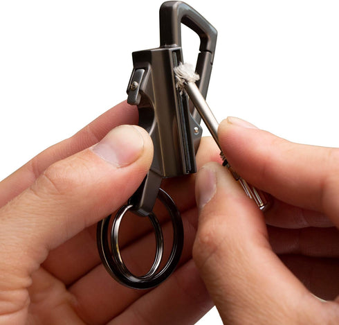 SURVIVE Permanent Match Bottle Opener Metal Keychain, Reusable Survival Fire Starter Lighter, Emergency Waterproof