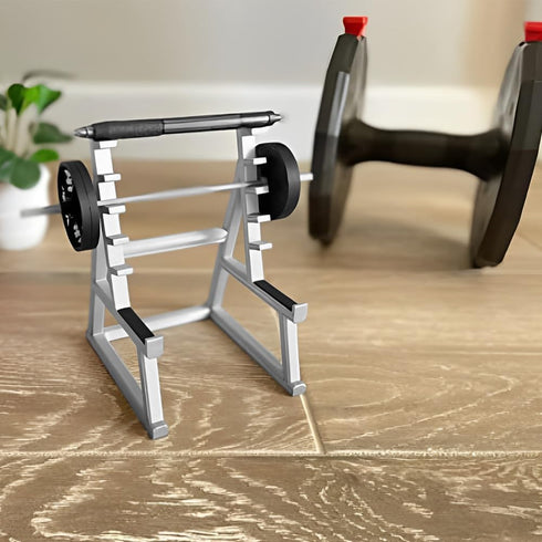 Modern Gray A-Frame Squat Rack Pen Holder for Gym Lovers