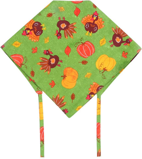 2 Pack Thanksgiving Dog Bandana Reversible Triangle Bibs for Dogs, Cats, and Pets
