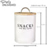 White Pet Snack Container with Easy to Open Bamboo Lid, 70 oz Dog and Cat Treat Container