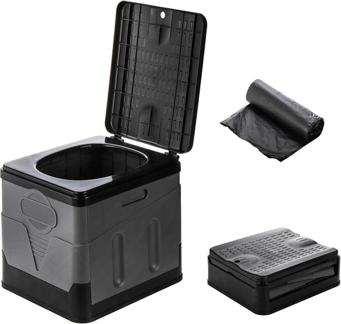 ZENFUN Portable Camping Toilet, Foldable Toilet for Adults, Porta Potty with Thick