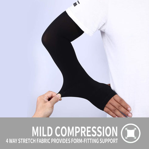 KUHNMARVIN 2 Pairs Compression Arm Sleeves - UV Protection Cooling Tattoo Cover Up for Basketball Football