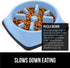 Gorilla Grip Slow Feeder Dog and Cat Bowls, Interactive Puzzle Toy for Food Training, Light Blue
