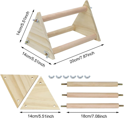 Parrot Wood Perch for Bird, 7.9x5.5x5.5 inch Training Stand for Macaw, African Greys, Budgies, Cockatoo