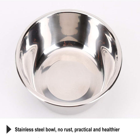 Tineer Double Pet Dog Slow Feeder Bowl, Stainless Steel Anti-Choke Puppy Food and Water Feeder (Pink) for Dogs Cats