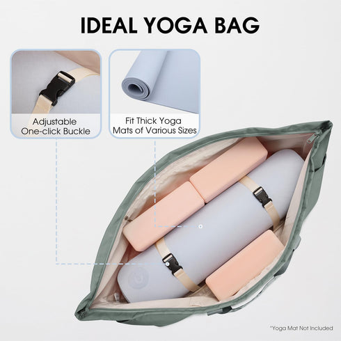 sportsnew Large Yoga Mat Bag with Shoes Bag and Wet Compartment, Adjustable Strap for Women Men
