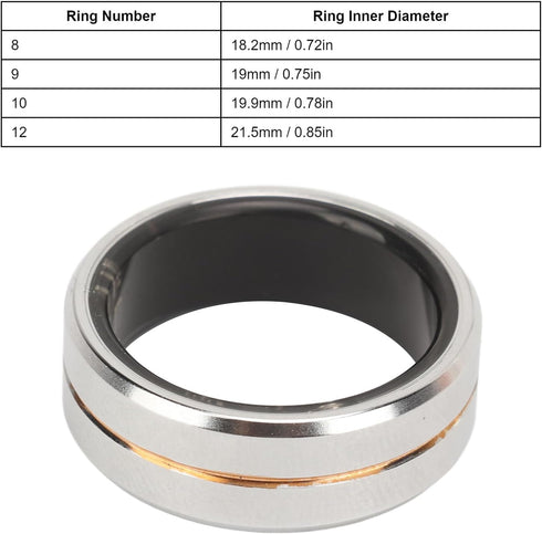 Smart Ring Health Monitor, Fitness Pedometer Sleep Data Tracker, IP68 Waterproof Smart Health Ring for Men Women,