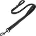4FT Black Strong Dog Leash with 2 Padded Handles, Double-Sided Reflective Walking Lead for Small Medium Large Dogs
