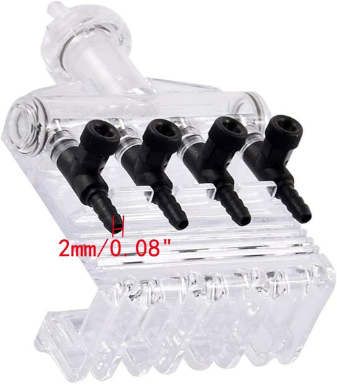 4-Way Aquarium Air Check Flow Control Switch Gang Valve for Fish Tank