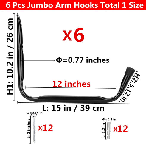 Kayak Storage Utility Rack, Heavy Duty Garage Hangers, Wall Mount Hooks for Canoe, Paddle Board, Surfboard
