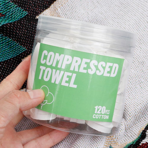 Herb Life 120 Pcs Mini Compressed Towels, Disposable Face Compressed Towel, Compressed Cotton Hand Wipe, Camping Towel