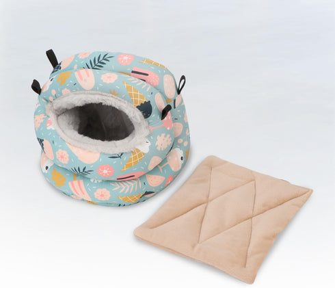 Bird Nest House, Winter Warm Hanging Hammock Snuggle Hut for Parakeets, Budgies, Cockatiels, Quaker Parrots (Small,