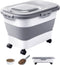 20-23Lbs Collapsible Dog Food Storage Container with Casters and Scoop, Travel Silicone Bowl - Keeps Dry Food Fresh