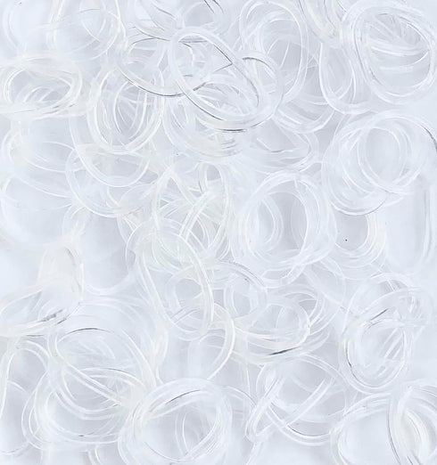 200 Clear Hair Ties and Rubber Bands - Mini Ties for Hair Accessories, Women, Girls & Pet Grooming