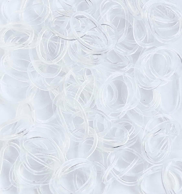 200 Clear Hair Ties and Rubber Bands - Mini Ties for Hair Accessories, Women, Girls & Pet Grooming
