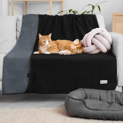PetAmi Waterproof Dog Blanket for Medium Large Pets, Reversible Washable Soft Fleece Cat Blanket, Pet Couch Cover