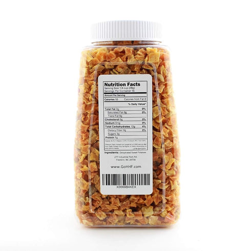(19.5 oz, Harmony House Foods Dried Sweet Potato, diced Quart Size Jar) for Cooking, Camping, Emergency Supply