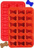 2-Pack Silicone Mold Dog Bone Tray Pan for Homemade Treats, Ice Pops, Hard Candy, Reusable Food-Grade, Easy to Clean