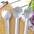 TiTo Titanium Spork and Spoon Set, Eco-Friendly Ultralight Portable Flatware for Camping, Hiking, Travel (2Pcs