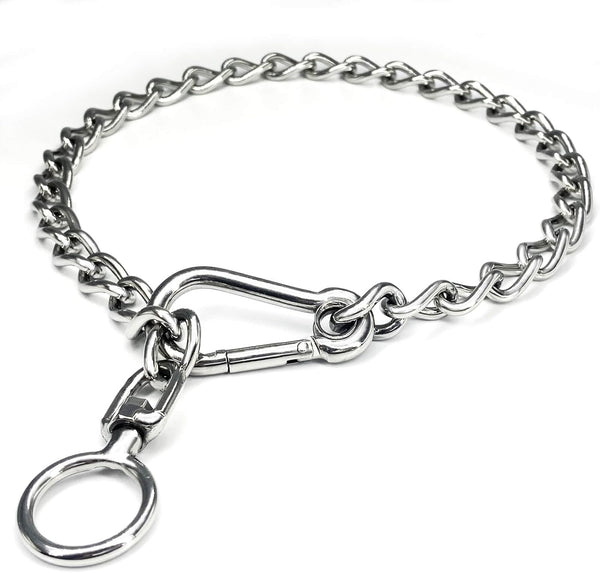 Dog Chain Collars 304 Stainless Steel, Anti Winding Chew Proof Necklace for Small to Large Dogs Training