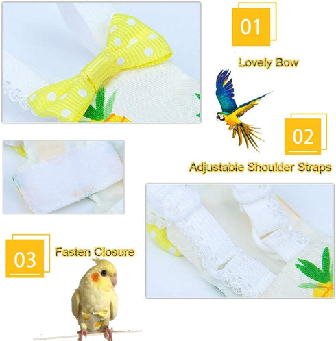 Diaper Flight Suite Liners for Birds Protective Nappy with Waterproof Inner Layer Cute Urine Wet Suit for Parrot Macaw
