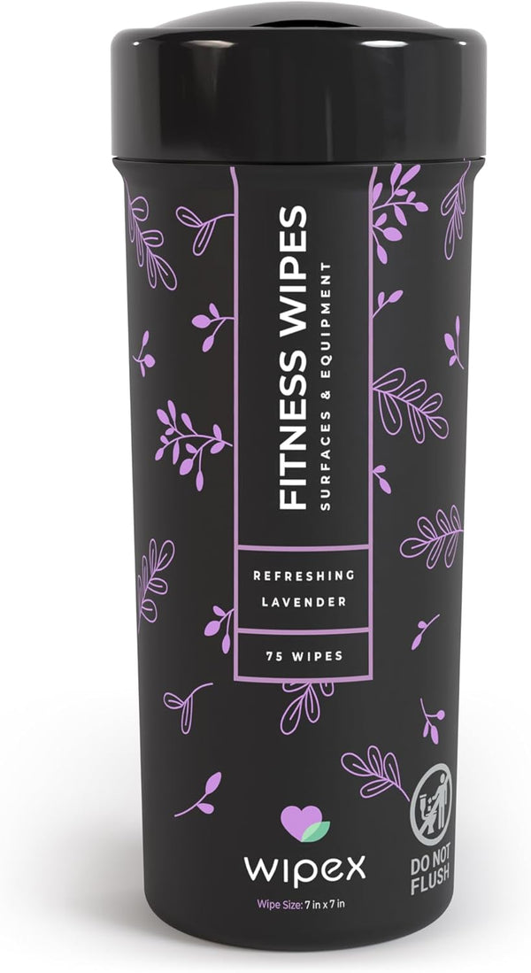 Wipex Yoga Mat Cleaner & Fitness Wipes - Natural Lavender & Vinegar
