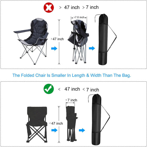 46 Inch 210D PATIKIL Camp Chair Replacement Bag, Oxford Folding Chair Bag with Shoulder Strap Storage Tent Bag