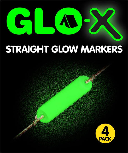Pack 12 Zips/4 Round/4 GLO-X Campers Essential Glow - Powerful Glow in The Dark Camping Accessories for Tent Campers