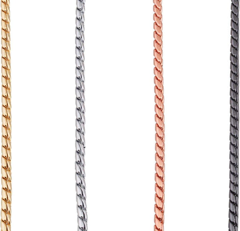 Alvalley Metal Chain Dog Show Collar - Adjustable Fine Brass Snake Chain Collar for All Sizes (Rose Gold, 18", 3.8mm