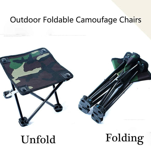 HomeTow 12Lx12 11H Outdoor Folding Chairs Stools Portable Camouflage Chair for Camping Fishing Hiking Gardening Outdoor